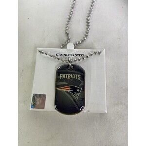 New England Patriots Dog Tag Necklace Stainless Steel NFL Licensed with Gift Box